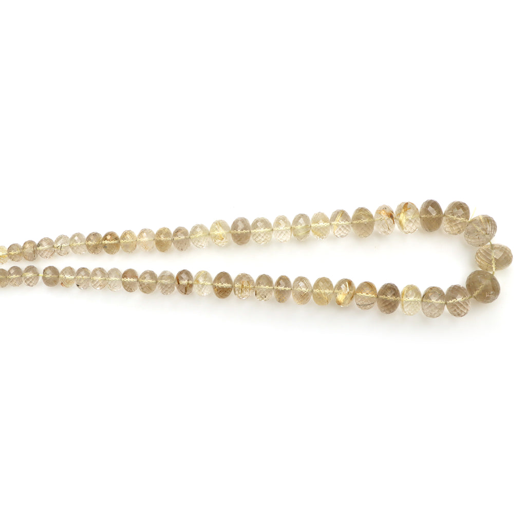 Golden Rutile Faceted Rondelle Beads for jewelry making