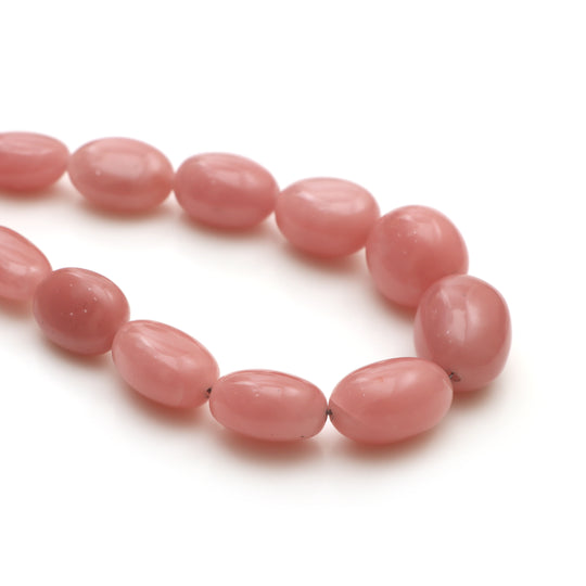 グアバ クォーツ スムース タンブル ビーズ、8.5 x 10.5 mm ～ 16 x 21 mm、グアバ クォーツ タンブル、クォーツ ジュエリー ジェムストーン、20 インチ ストランド、1 ストランドあたりの価格。