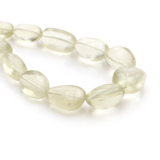 リビア砂漠ガラス スムース タンブル ビーズ、15x17.5 mm ～ 20.5x23 mm、リビア ガラス プレーン タンブル、18 インチ ストランド、1 ストランドあたりの価格