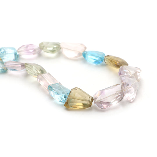 Mix semi faceted organic beads, 13x14 mm to 12x19.5 mm, Mix semi jewelry making beads, Organic shape mix semi, 12.5 inches strand, Price per strand