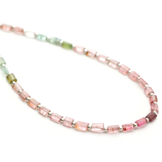 Multi tourmaline smooth tube beads, 4x5 mm, Tourmaline jewelry making beads, Tube shape beads, 17.5 inches strand, Price per strand