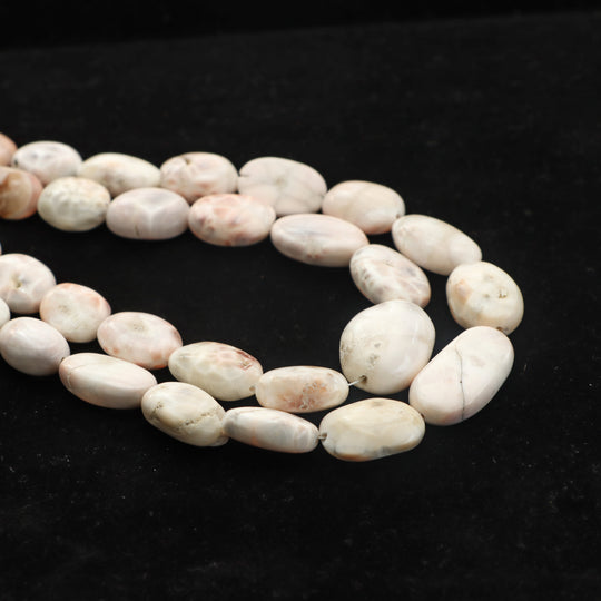 Natrolite smooth tumble beads, Natrolite jewelry making beads, Tumble shape beads, Plain natrolite tumble, 18 inch strand, Price Per Strand