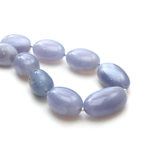 Ethiopian purple chalcedony smooth tumble beads, 7x9 mm to 19x30 mm, Tumble shape beads, Plain chalcedony, 15 inch Strand, Price per strand
