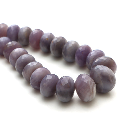 Chalcedony faceted rondelle beads, 11 mm to 21.5 mm, Faceted rondelle chalcedony, Rondelle shape beads, 18 inches strand, Price per strand