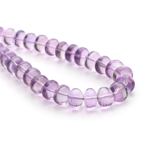 Amethyst smooth rondelle beads, 10 mm to 13.5 mm, Amethyst jewelry making beads, Rondelle shape beads, 20 inches strand, Price per strand