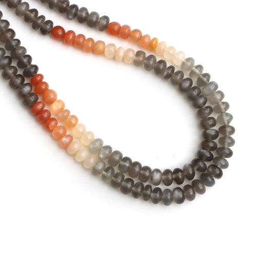 Moonstone Smooth Rondelle Beads, 5 mm To 6 mm, Moonstone Rondelle Necklace, Moonstone Beads, 18 Inches Full Strand, Price Per Strand