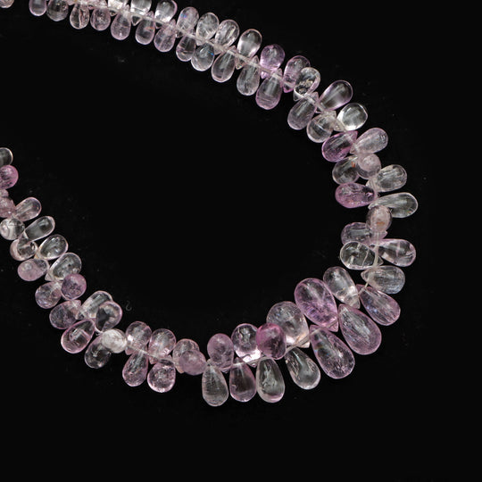 Pink Imperial Topaz Smooth Drop Beads, 3x5 mm to 6x10.5 mm,  Imperial Topaz Drops, Imperial Topaz Jewelry Making Gemstone, 8 Inch Strand