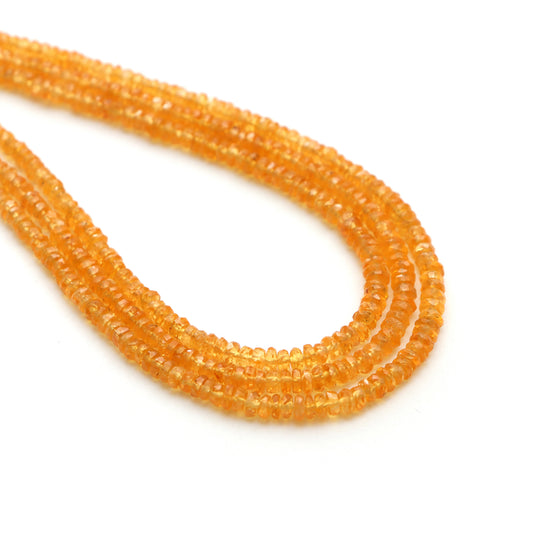 スペサルタイト ファセット ロンデル ビーズ、2 mm ～ 3.5 mm、スペサルタイト ビーズ、ファセット ロンデル スペサルタイト、18 インチ ストランド、1 ストランドあたりの価格