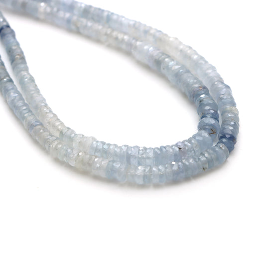 Sapphire Faceted Tyre Beads, 4 mm to 5 mm, Sapphire Jewelry Making Beads, Faceted Tyre Shape Sapphire, 18 Inches Strand, Price Per Strand