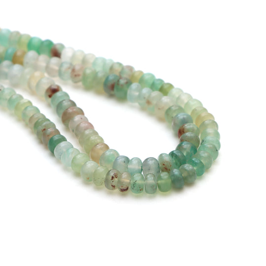 Aqua chalcy smooth rondelle beads, 6.5 mm to 7 mm, Rondelle shape aqua chalcy, Aqua chalcy jewelry making beads, 18 inches strand, Price per strand