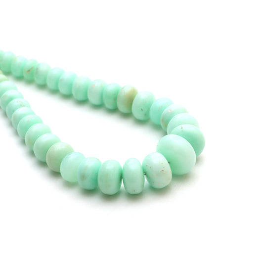 Mint chrysoprase smooth rondelle beads, 7.5 mm to 17 mm, Chrysoprase jewelry making beads, Rondelle shape chrysoprase, 20 inches strand, Price per strand