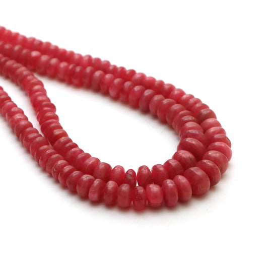 ロードナイトの滑らかなロンデルビーズ、5 mm から 9 mm、ロードナイトのジュエリー製作用ビーズ、ロンデル形状のロードナイト、18 インチのストランド、1 ストランドあたりの価格