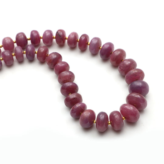 Ruby Smooth Rondelle Beads, 8.5 mm To 13.5 mm, Ruby Jewelry Making Beads, Ruby Beads, Ruby jewelry, 18 Inches Full Strand, Price Per Strand