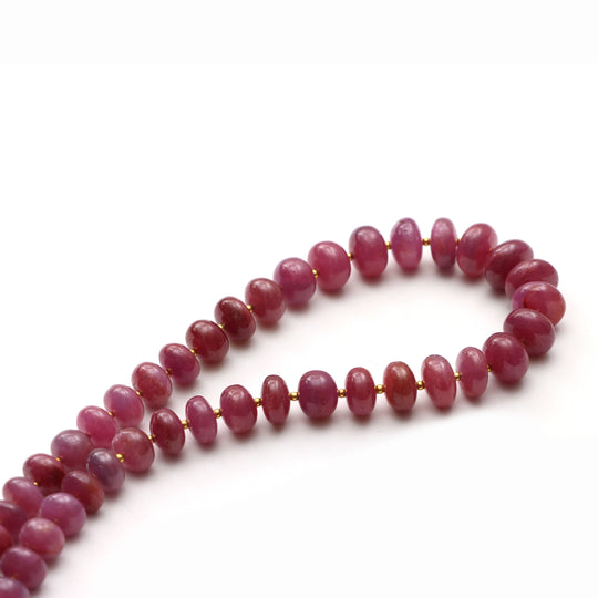 Ruby Smooth Rondelle Beads, 8.5 mm To 13 mm, Ruby Jewelry Making Beads, Ruby Beads, Ruby jewelry, 18 Inches Full Strand, Price Per Strand