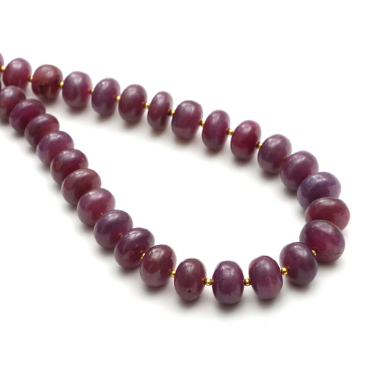 Ruby Smooth Rondelle Beads, 9 mm To 12.5 mm, Ruby Jewelry Making Beads, Ruby Beads, Ruby jewelry, 18 Inches Full Strand, Price Per Strand