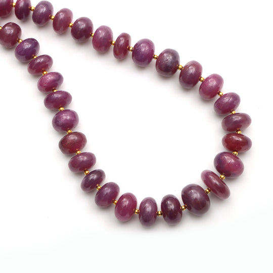 Ruby Smooth Rondelle Beads, 9 mm To 14 mm, Ruby Jewelry Making Beads, Ruby Beads, Ruby jewelry, 18 Inches Full Strand, Price Per Strand
