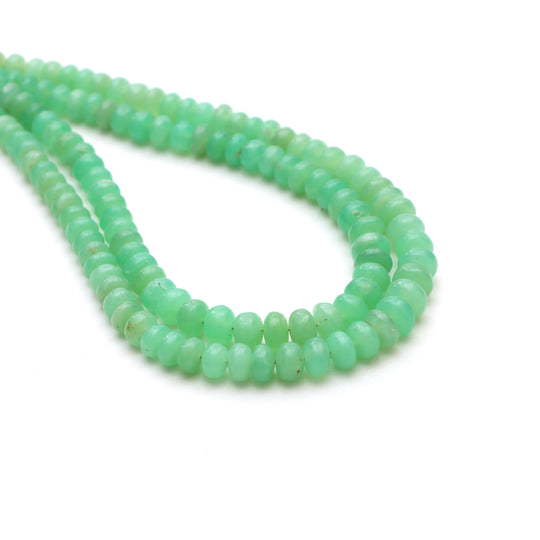 Chrysoprase smooth rondelle beads, 4 mm to 7 mm, Chrysoprase jewelry making beads, Rondelle shape chrysoprase, 18.5 inches strand, Price per strand