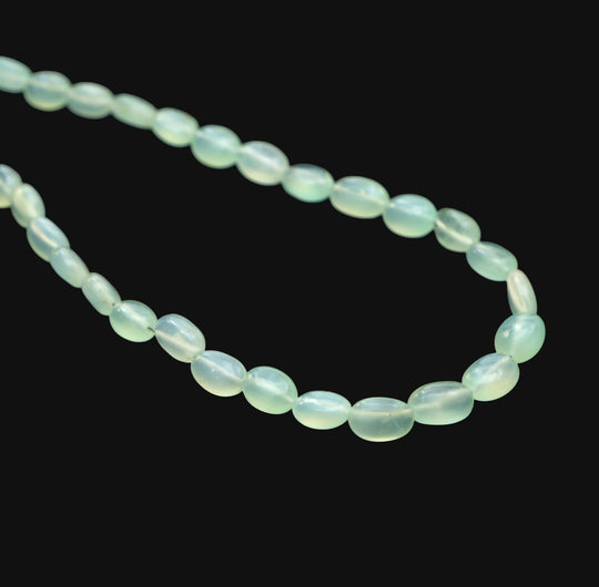 Chrysoprase smooth oval beads, 4x5 mm to 6x8 mm, Chrysoprase jewelry making beads, Oval shape chrysoprase, Plain chrysoprase oval, 18 inches strand, Price per strand