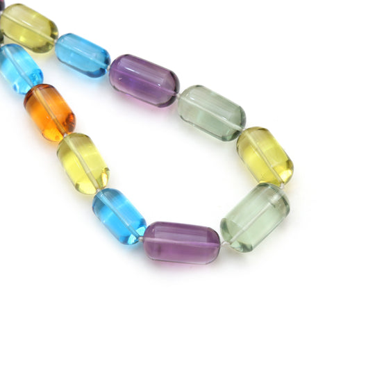 Mix Semi Colorful Bead Necklace, Rainbow Rectangular Beaded Jewelry, Minimalist Candy Color Necklace, Handmade Pastel Beads, Gift for Her