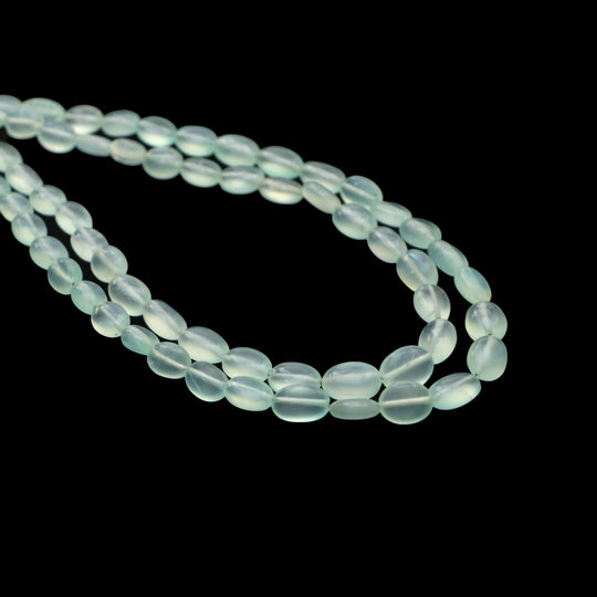 Chrysoprase smooth oval beads, 4x5 mm to 6x8 mm, Chrysoprase jewelry making beads, Oval shape chrysoprase, Plain chrysoprase oval, 18 inches strand, Price per strand