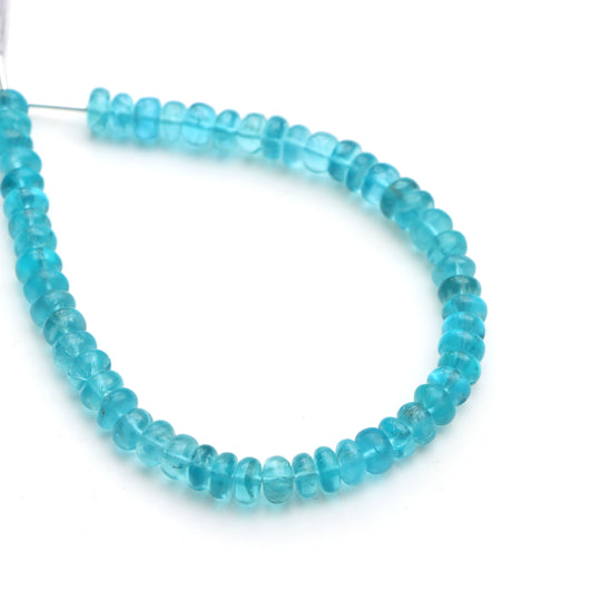 Sky Apatite Smooth Rondelle Beads, 6 mm, Apatite Jewelry Making Beads, Apatite Beads, Apatite Earrings, 7 Inch Full Strand, Price Per Strand