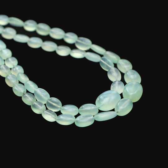 Chrysoprase smooth oval beads, 4x5 mm to 6x8.5 mm, Chrysoprase jewelry making beads, Oval shape chrysoprase, Plain chrysoprase oval, 17.5 inches strand, Price per strand