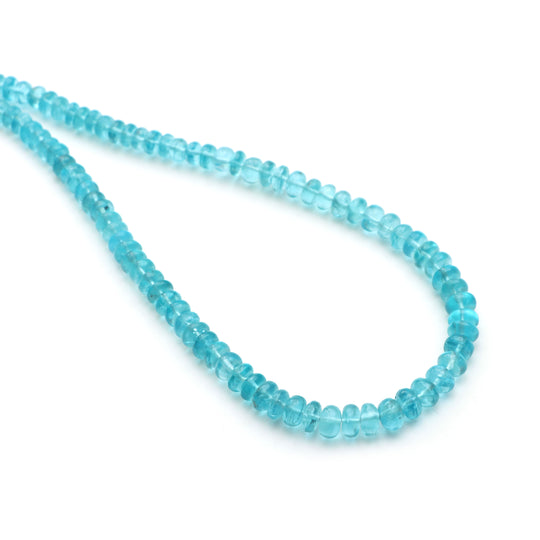 Sky Apatite Smooth Rondelle Beads, 5 mm To 6 mm, Apatite Jewelry Making Beads, Apatite Beads, 18 Inches Full Strand, Price Per Strand