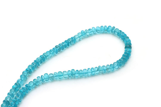 Sky Apatite Smooth Rondelle Beads, 6 mm, Apatite Jewelry Making Beads, Apatite Beads, Apatite Earrings, 18 Inches Strand, Price Per Strand