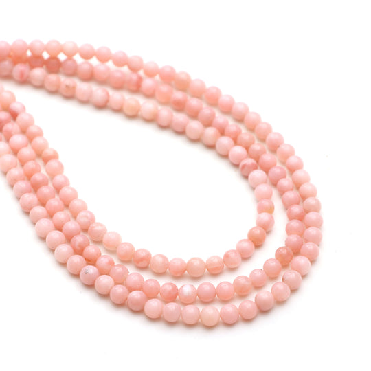 Pink Opal Smooth Round Ball Beads, 4.5 mm, Pink Opal Jewelry Making Beads, Opal Beads, October Birthstone, 18 Inch Strand, Price Per Strand