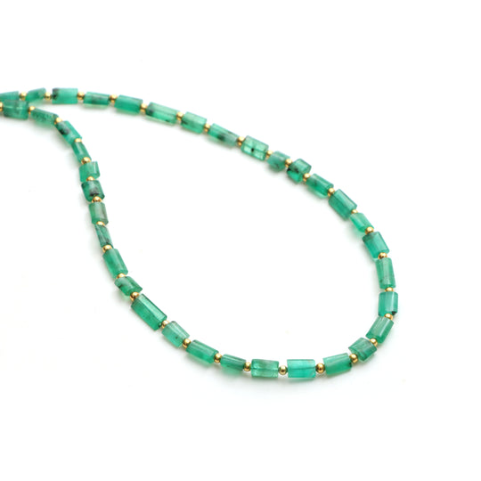Emerald Smooth Cylinder Beads, 4x6.5 mm To 4x5.5 mm, Emerald Jewelry Making Beads, Emerald Beads, 18 Inches Full Strand, Price Per Strand