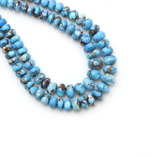 Golden Hill Turquoise Smooth Beads, 5.5 mm To 10 mm, Turquoise Beads, Turquoise Jewelry Making Beads, 4 Inch/ 8 Inches / 18 Inch Full Strand