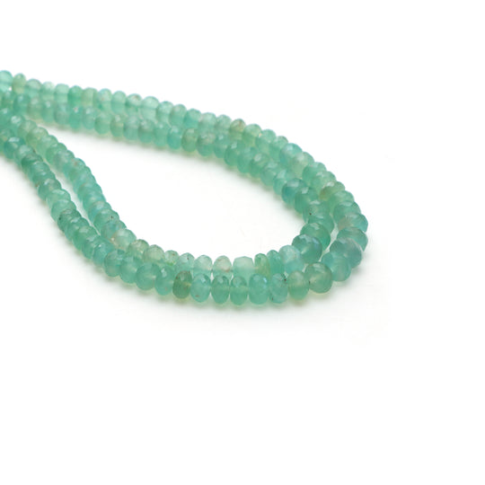 Aqua chalcy faceted rondelle beads, 4.5 mm to 7.5 mm, Rondelle shape aqua chalcy, Faceted aqua chalcy bead, 18 inch strand, Price per strand