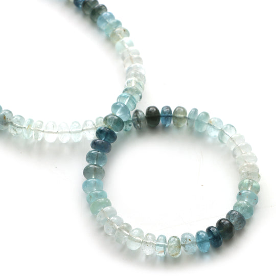 Multi Aquamarine Smooth Rondelle Beads, 8 mm, Aquamarine Jewelry Making Beads, Smooth Aquamarine Beads, 18 Inches Strand, Price Per Strand