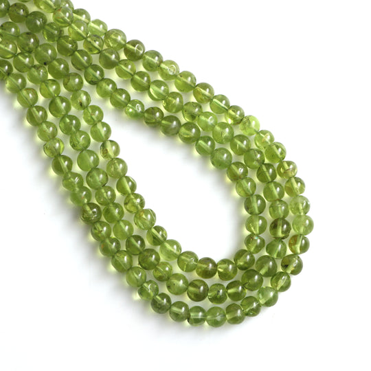 Peridot Smooth Round Ball Beads, 6 mm To 6.5 mm, Peridot Round Beads, Peridot Beads, 18 Inches Full Strand, Price Per Strand