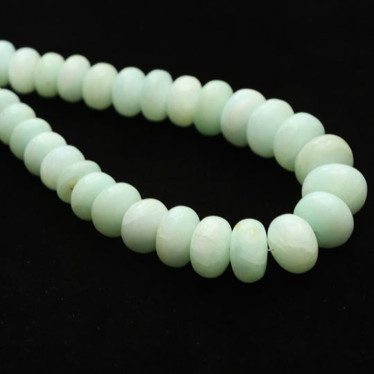 Peru opal smooth rondelle beads, 7.5 mm to 15 mm, Peru opal jewelry making beads, Rondelle shape peru opal, 18 inch strand, Price per strand