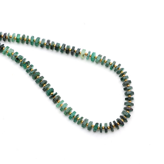 Natural Emerald Smooth Hexagon Beads, 6 mm To 6.5 mm, Emerald Beads, Emerald Jewelry Making Beads, 18 Inches Full Strand, Price Per Strand