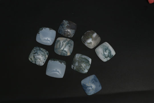 Natural Textured Blue Opal Smooth Square Loose Gemstone, 25x25 mm to 26x26 mm, Blue Opal Gemstone, Plain Square Cabs, Set of 9 Pieces