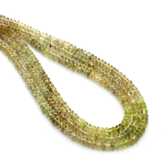 Chrysoberyl Smooth Rondelle Beads, 4 mm, Plain Chrysoberyl Beads, Chrysoberyl Jewelry Making Beads, 18 Inches Full Strand, Price Per Strand