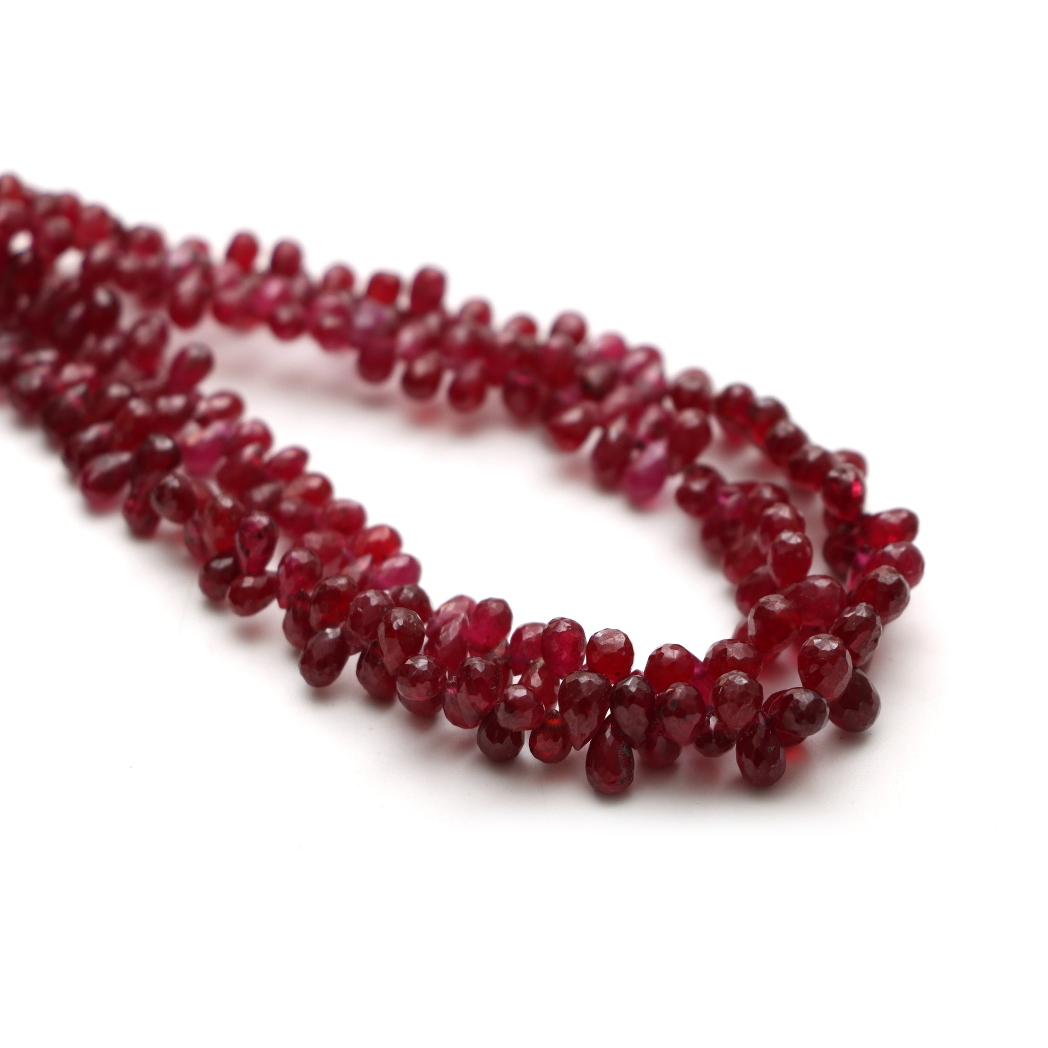 Ruby Faceted Drop Beads, 2x4 mm To mm, Ruby Jewelry