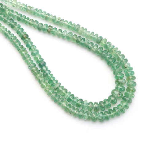 Green Kyanite Smooth Rondelle Beads, 4 mm To 7 mm, Green Kyanite Jewelry For Women, 18 Inches Strand, Price Per Strand
