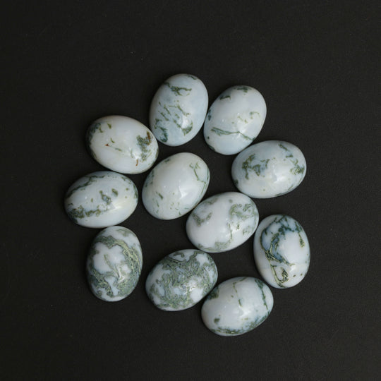 Natural Textured Blue Opal Smooth Oval Loose Gemstone, 12x16 mm, Blue Opal Gemstone, Plain Oval Cabs, Set of 11 Pieces