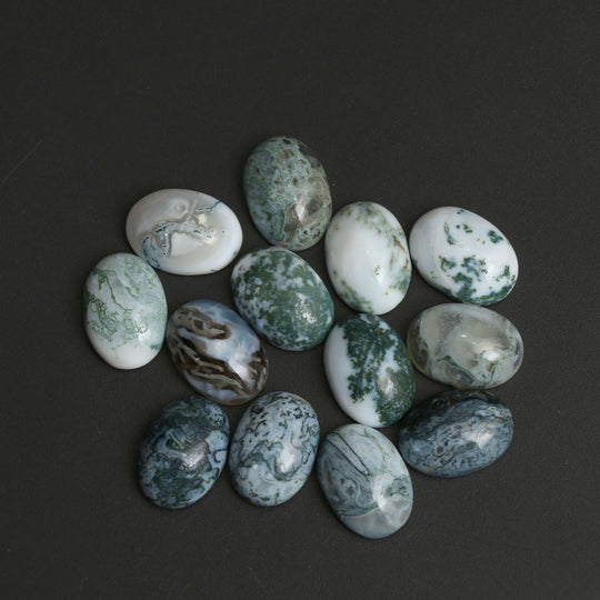 Natural Textured Blue Opal Smooth Oval Loose Gemstone, 13x18 mm, Blue Opal Gemstone, Plain Oval Cabs Set of 13 Pieces