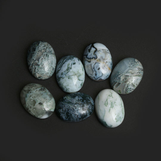 Natural Textured Blue Opal Smooth Oval Loose Gemstone, 15x20 mm, Blue Opal Gemstone, Plain Oval Cabs, Set of 7 Pieces