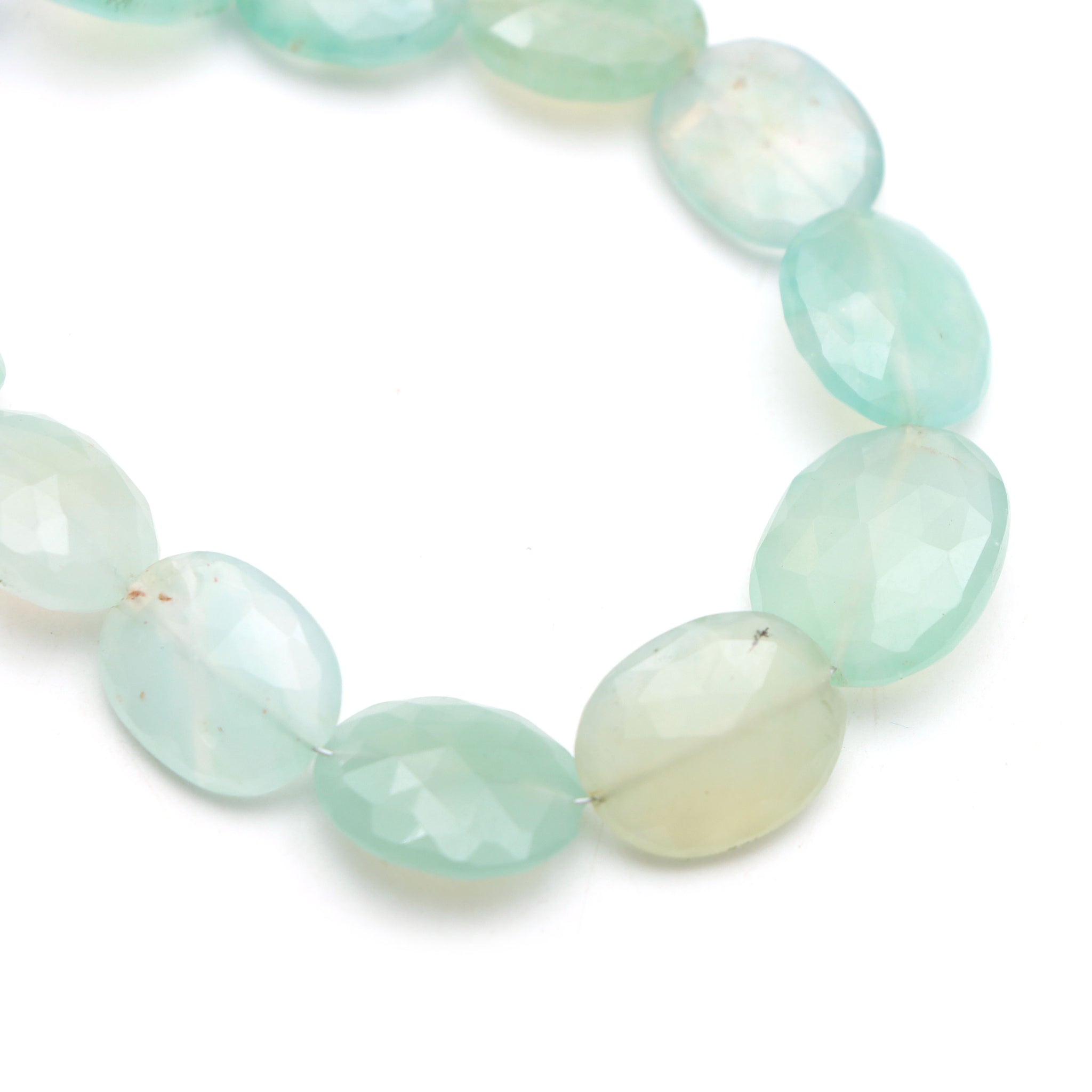Aqua Chalcedony Faceted Oval Beads, mm To 13x16 mm, Chalcedony  Jewelry Making Beads, Chalcedony Beads, Inches, Price Per Strand