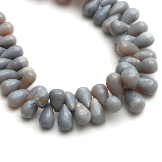 Australian Opal Smooth Drop Beads, 4.5x6 mm To 6x10 mm, Opal Jewelry Making Beads, Plain Drop Beads, 8 Inches Full Strand, Price Per Strand