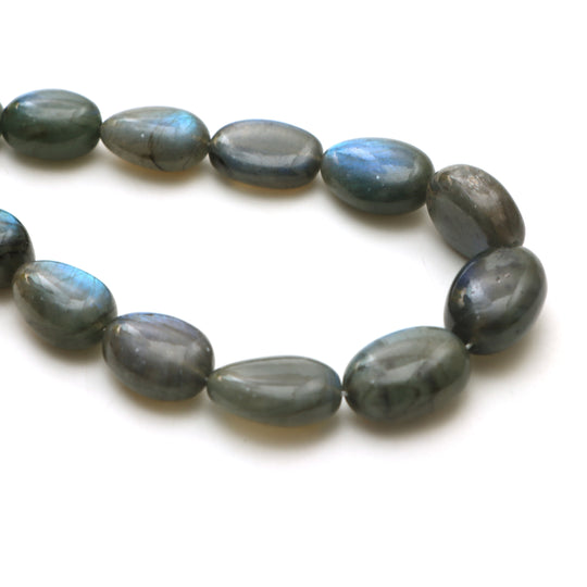 Labradorite smooth tumble beads, 9.5x12.5 mm to 14.5x20 mm, Labradorite tumble, Plain labradorite beads, 18 inches strand, Price per strand