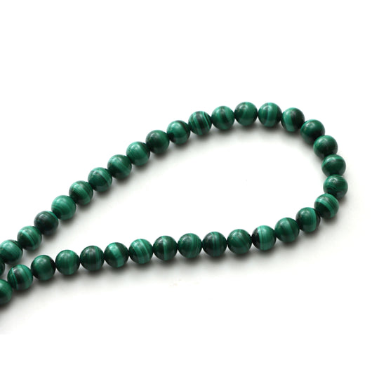 Malachite Smooth Round Balls Beads, 6.5 mm, Plain Malachite Beads, Malachite Jewelry Making Beads, 19 Inches Full Strand, Price Per Strand