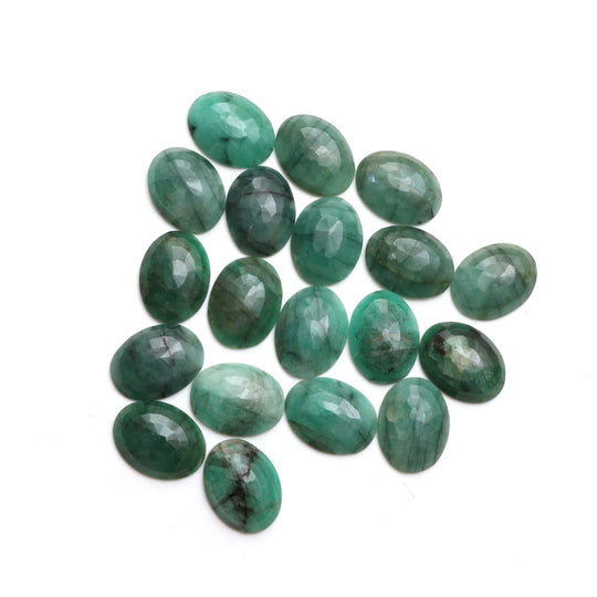 Natural Emerald Faceted Oval Loose Gemstone, 15x20 mm, Emerald Gemstone, Emerald Oval Cut, Set of 19 Pieces
