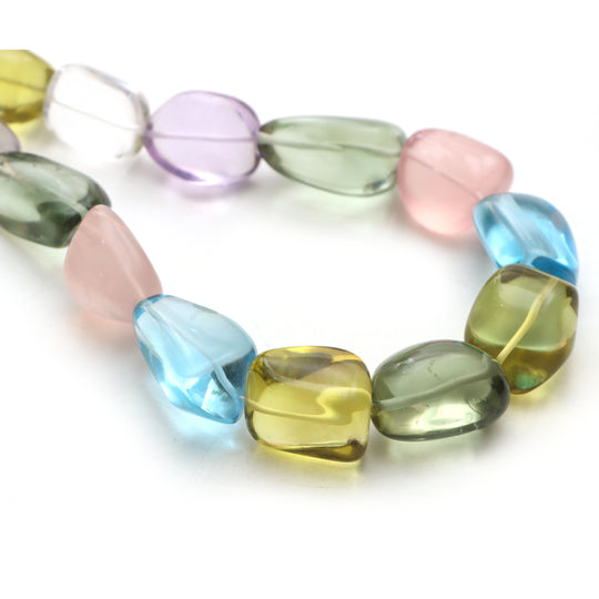 Mix semi smooth tumble beads, 14.5x19 mm to 19x22 mm, Tumble shape beads, Plain mix semi tumble beads, 24 inches strand, Price per strand.