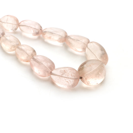 Morganite smooth tumble beads, 11.5x16 mm to 21.5x26.5 mm, Plain morganite beads, Tumble shape beads, 20 inches strand, Price per strand.